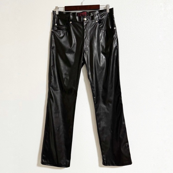 Y2K Tripp NYC Man Faux Leather Boot Cut Pants 32x32 - Picture 1 of 10